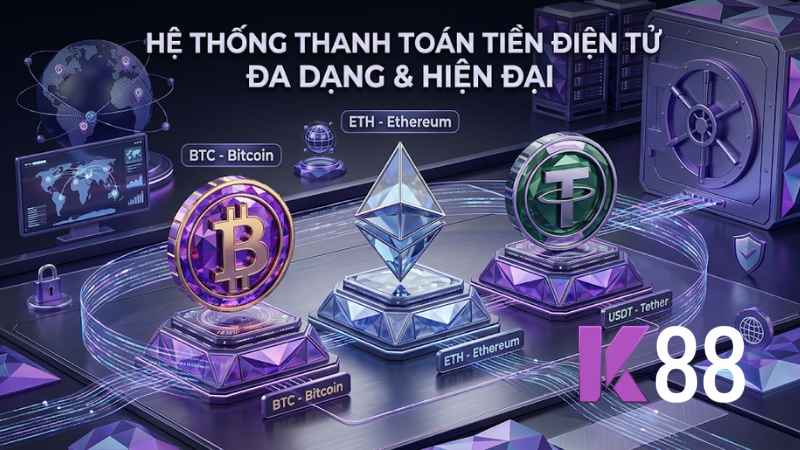 Các loại tiền điện tử phổ biến tại K88