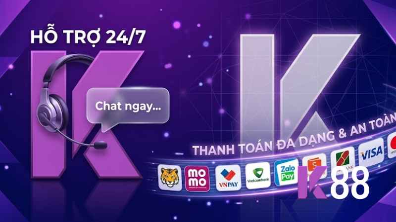 Hệ thống thanh toán và CSKH chuyên nghiệp tại K88