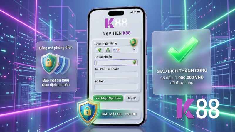 Thao tác nạp rút tiền an toàn tại nhà cái K88