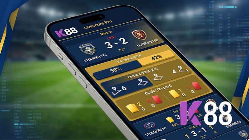Xem kết quả bóng đá trực tuyến và livescore tại K88